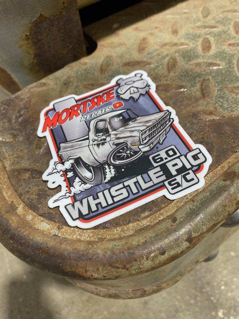 Mortske Repair Whistle Pig Decal